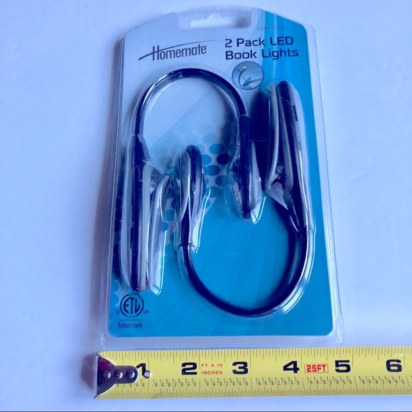 NEW HOMEMATE LED Book Lights Black 2pk w/ Batteries - Picture 7 of 13